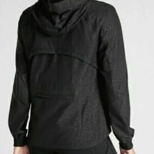 Athleta Running Free Black Cosmos Racer Jacket Size XL